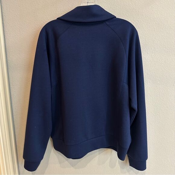 Anrabess | L | Classic Navy Women's Half-Zip Sweatshirt quarter zip pullover - Picture 4 of 6